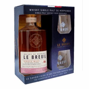 Coffret dégustation Whisky Le Breuil sherry oloroso avec 2 verres le breuil